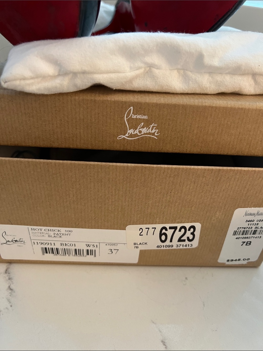 Christian Louboutin Black Patent Pumps with Signature Red Soles